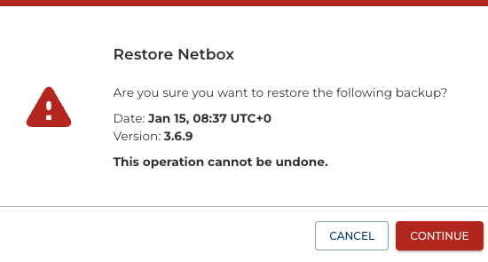 confirm restore