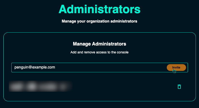 netbox console admin invite