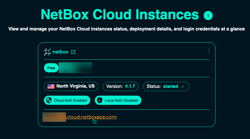 netbox console click instance link