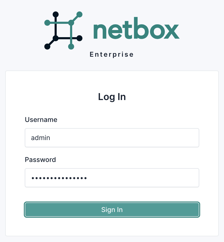 Screenshot: NetBox Enterprise Login