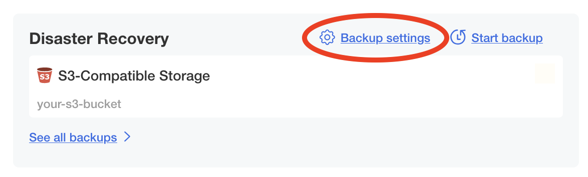 Backup settings