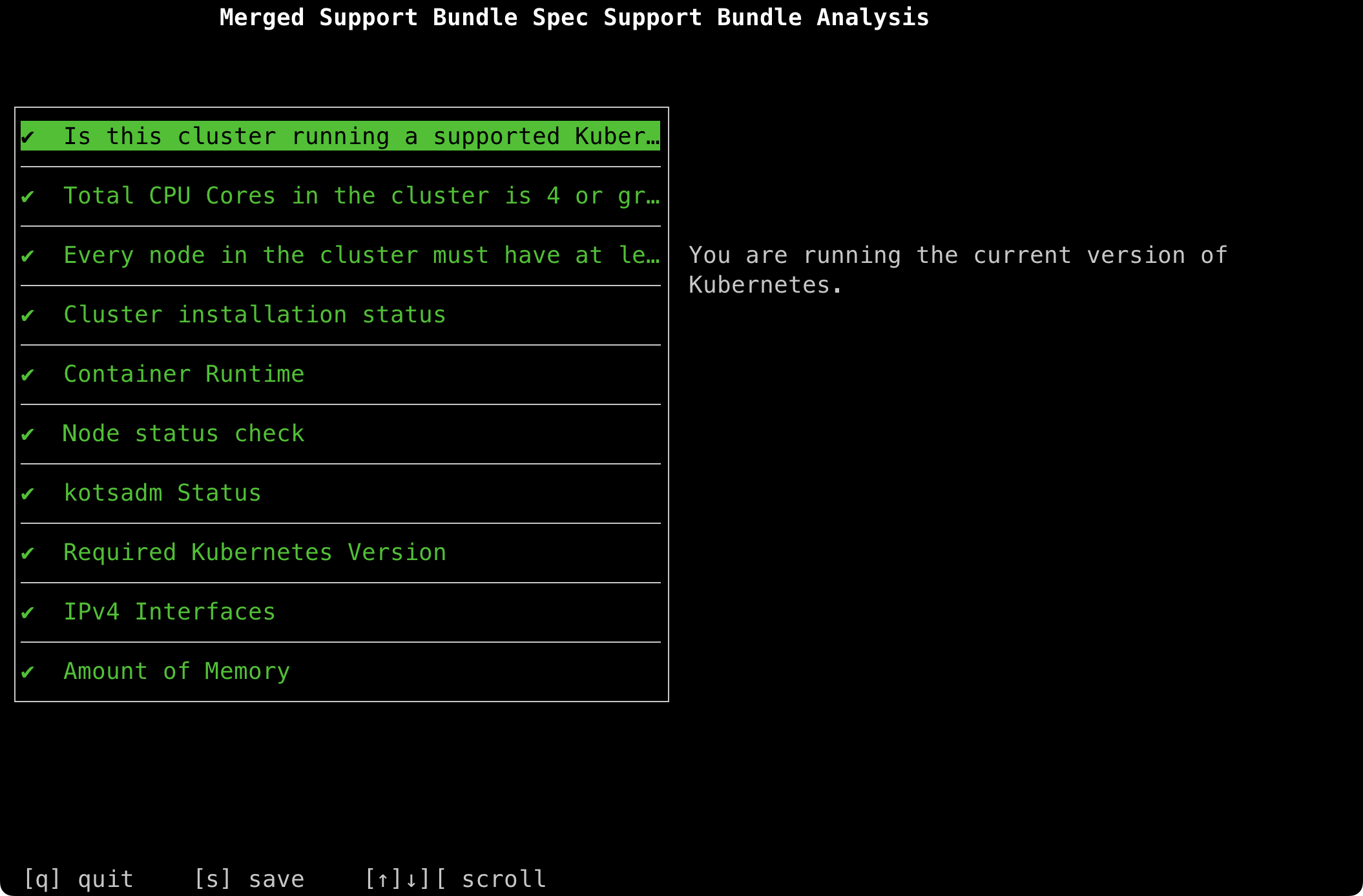 Support Bundle Output