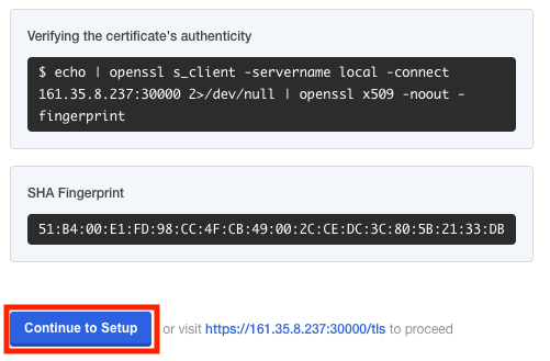 TLS Warning Screen